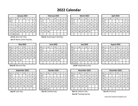 Optum Holiday Calendar 2022